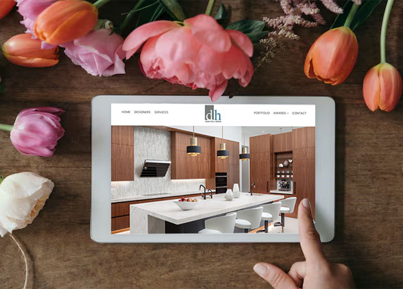 ipad showing custom web design by studio 239 design