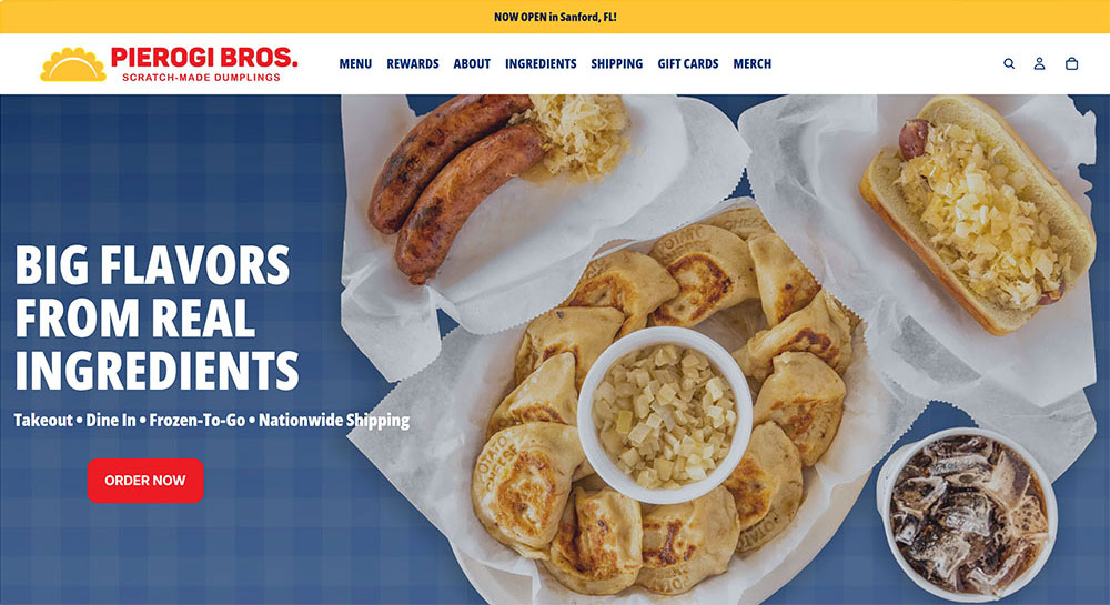 Pierogi Bros Shopify website