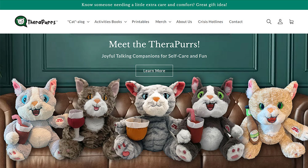 Therapurrs Shopify website