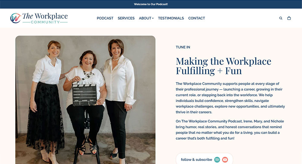 The Workplace Community Shopify website
